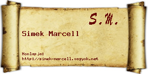 Simek Marcell névjegykártya
